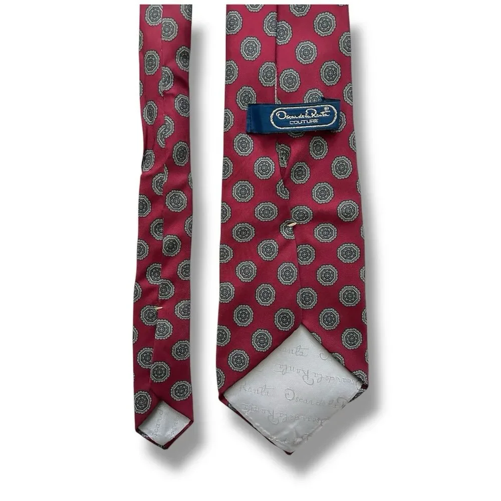 Vtg Red Men Tie 100% Silk 56” X 3.5”